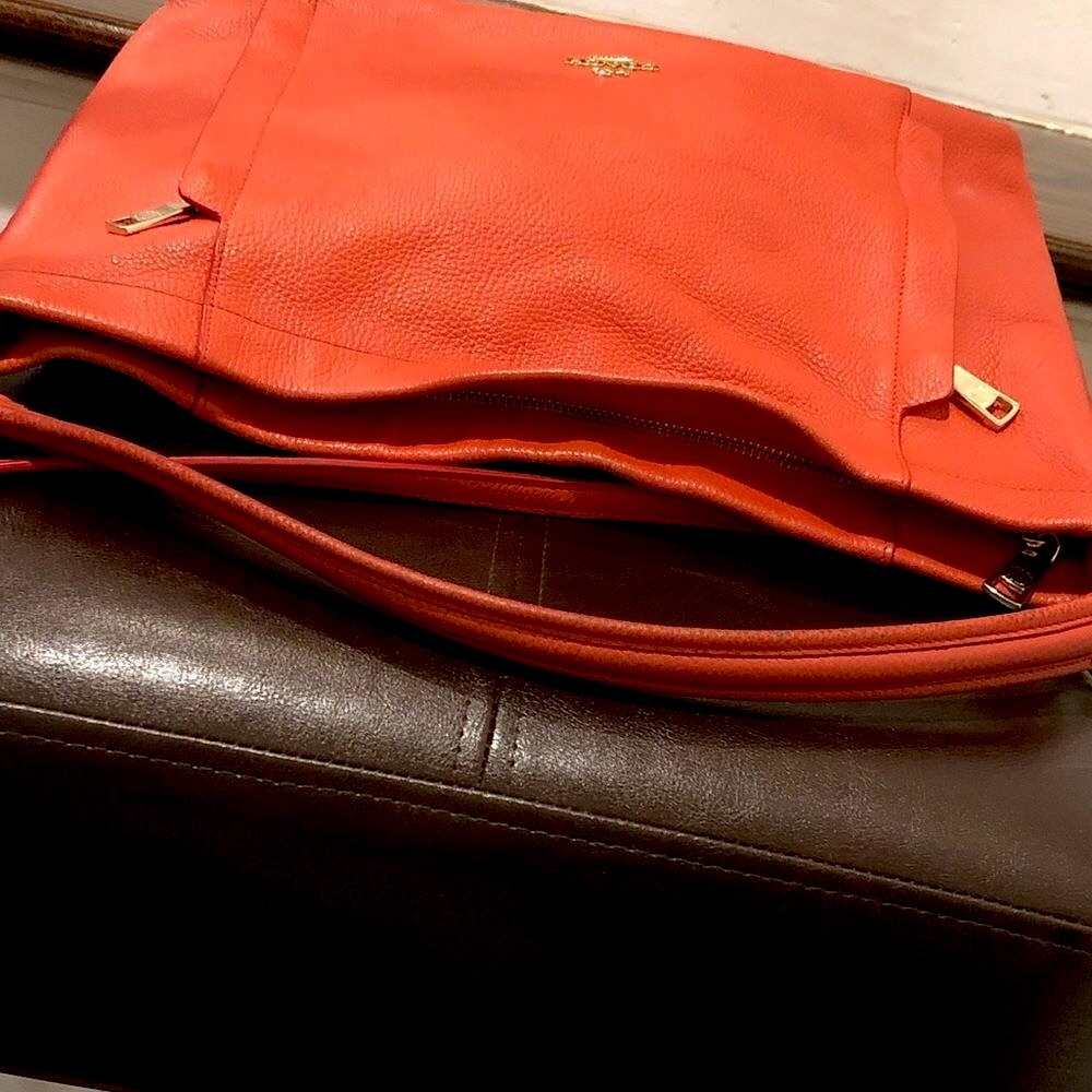 SOLD  COACH Vintage Orange Tangerine Crossbody Briefcase Shoulder Bag - Picture 9 of 16